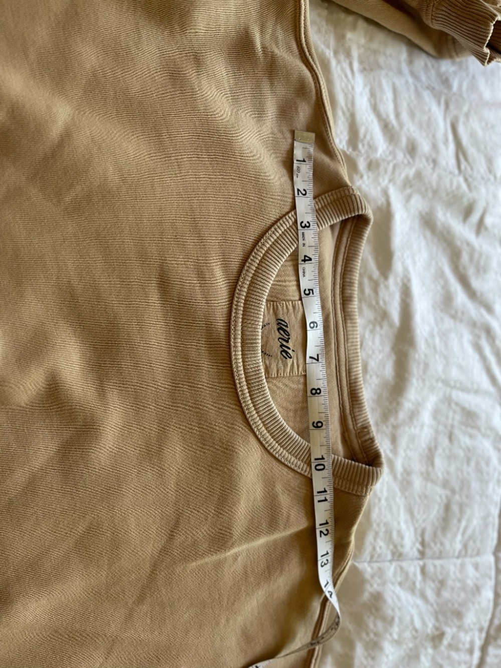 Aerie Women's Tan Oversized Crewneck Sweatshirt, 2X Plus Size - Picture 15 of 16